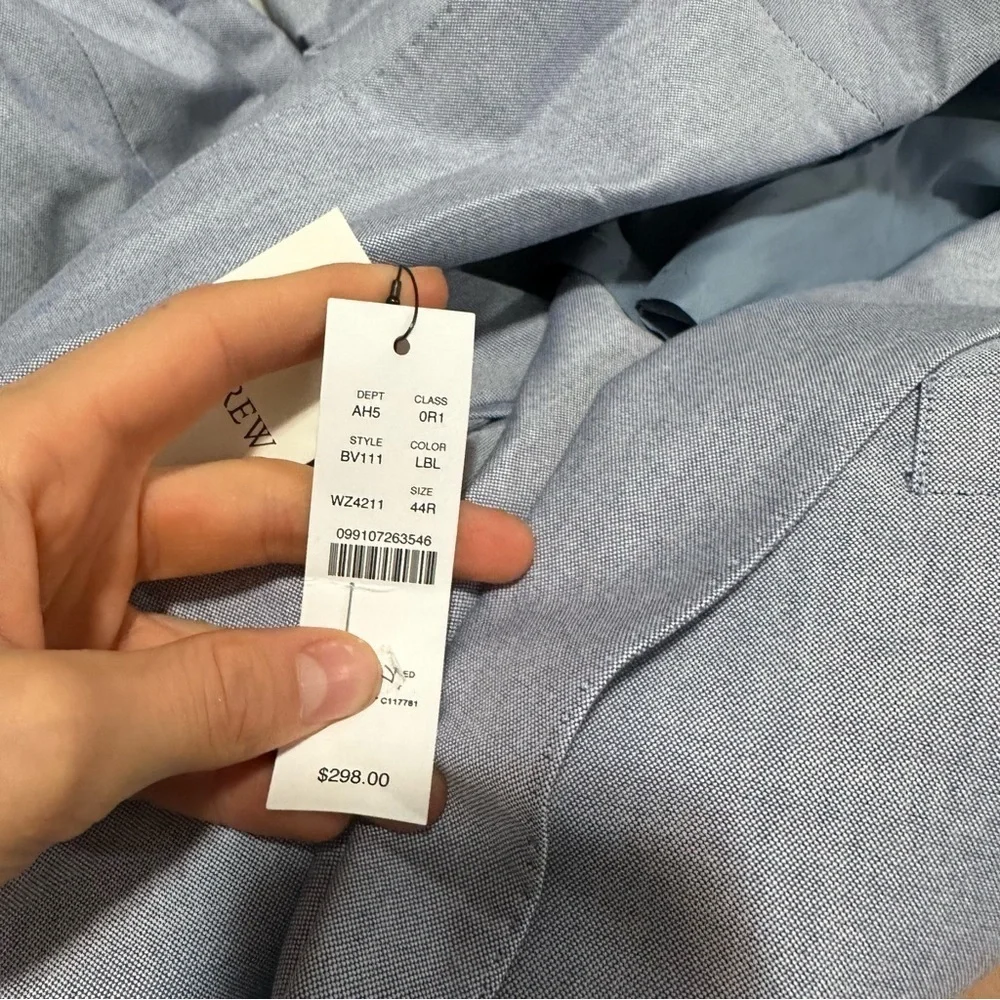 J crew light blue Ludlow Slim-fit suit jacket in Portuguese cotton oxford